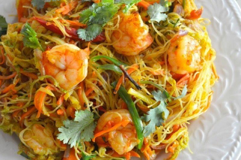 Singapore Style Fried Rice Noodles